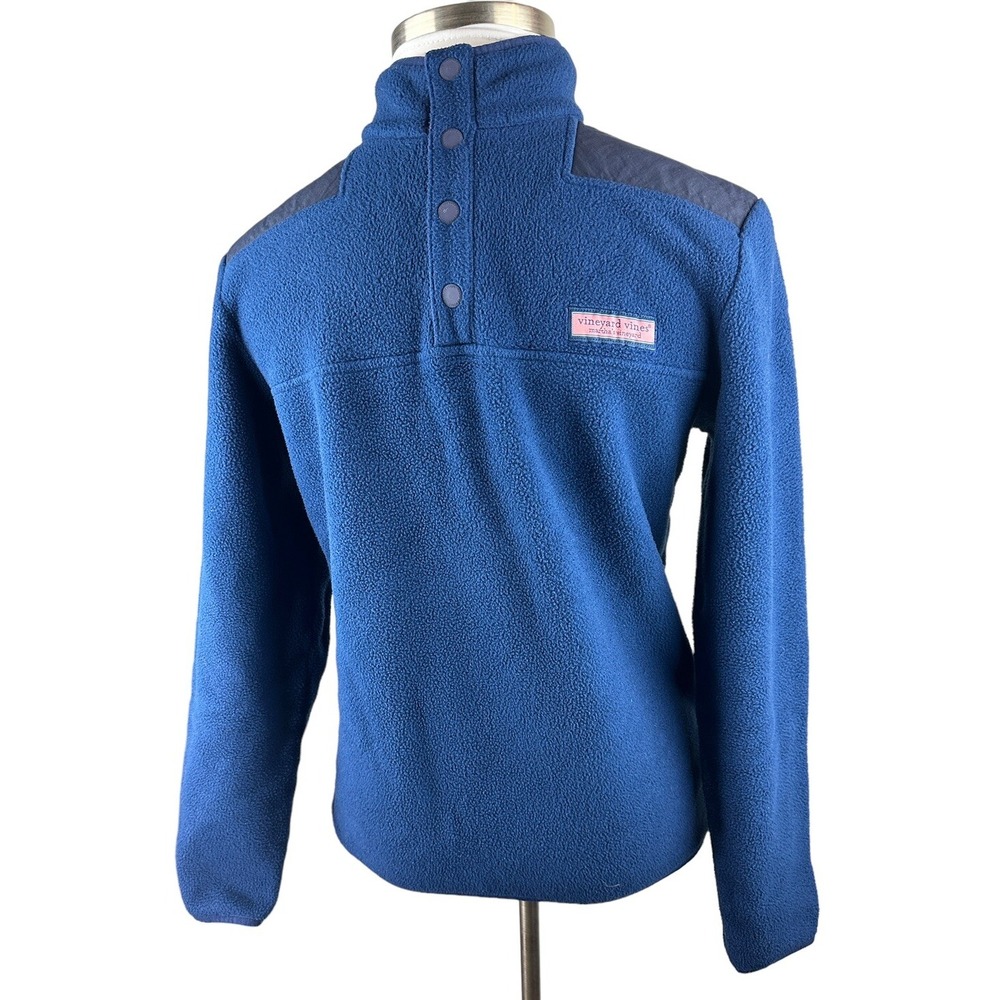 Vineyard Vines Snap Placket Fleece Shep Shirt Pullover Blue Men's Small Sweater - Picture 6 of 13